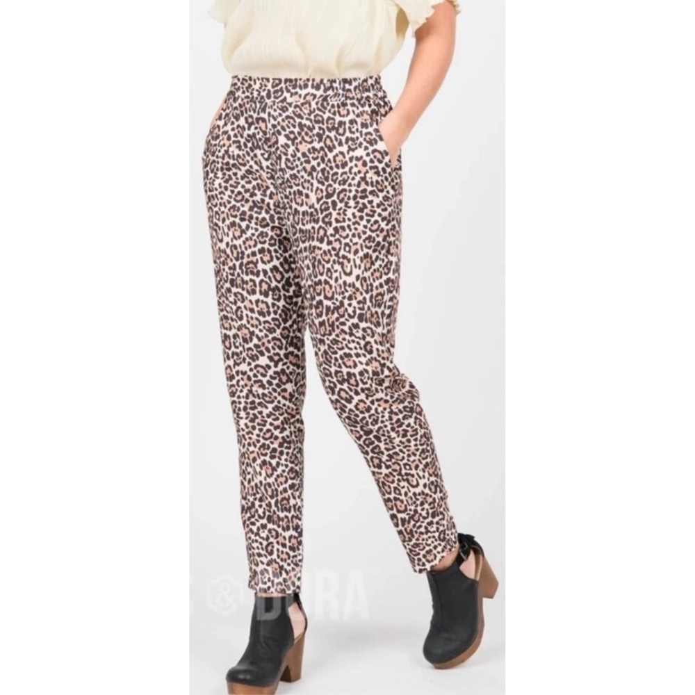 Leopard Print Pants Elastic Waist Casual Trousers‎ Animal Print